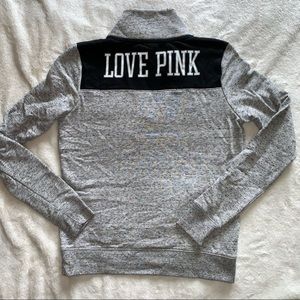 VS PINK Gray Quarter Zip Pullover